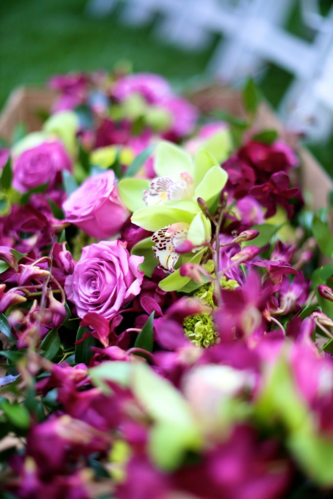 Rustic fall wedding at Calamigos Ranch, purple bridal bouquet