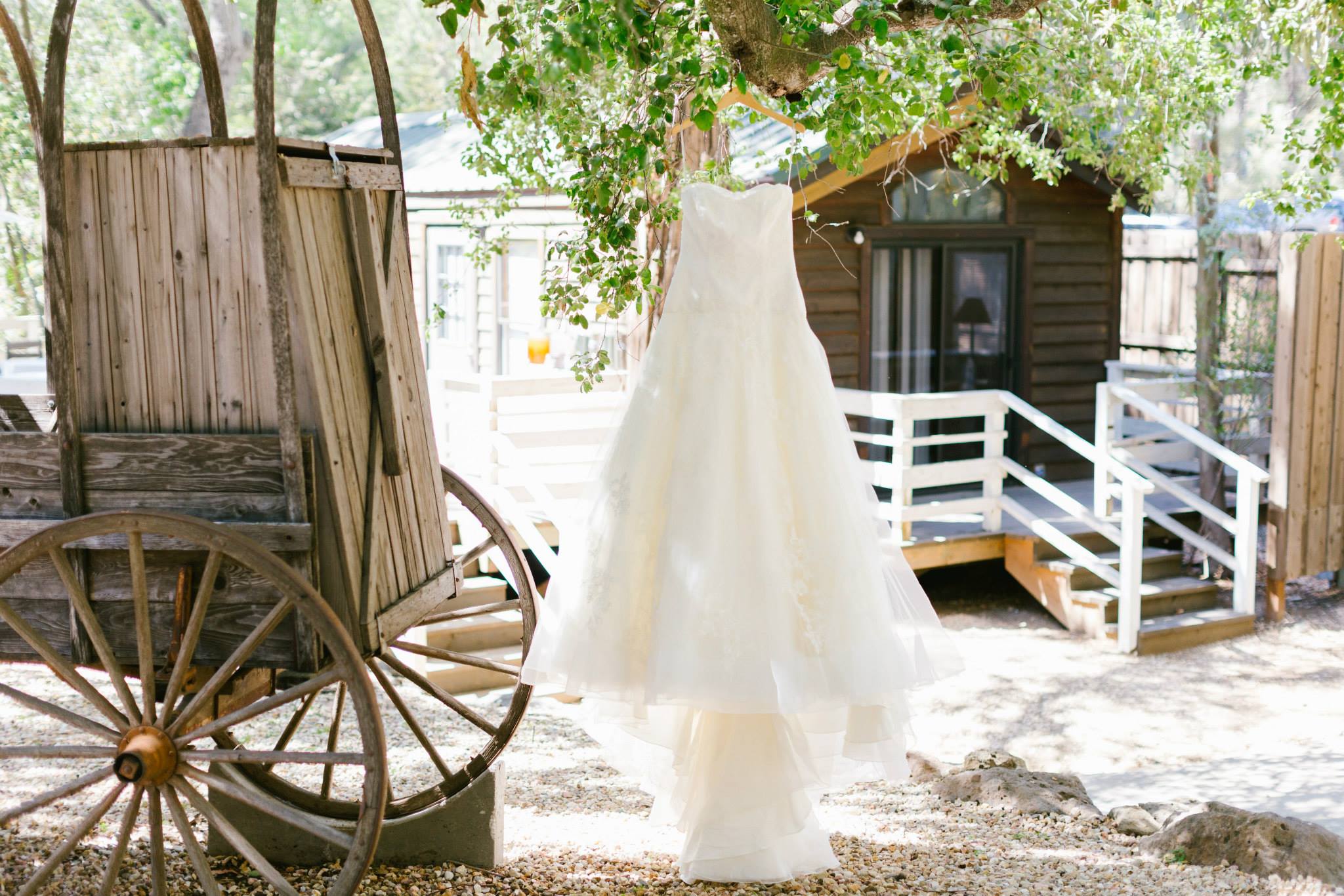 Rustic and elegant wedding at Calamigos Ranch in the Redwood room, wedding dress shot