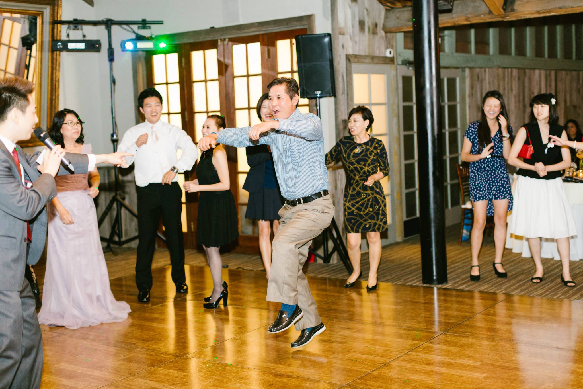 Rustic and elegant wedding at Calamigos Ranch in the Redwood room, reception dance off
