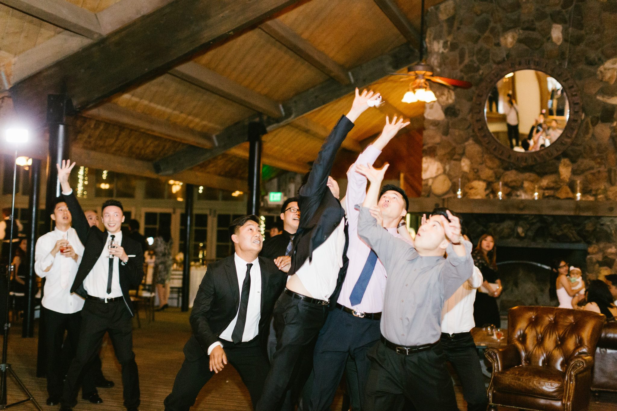 Rustic and elegant wedding at Calamigos Ranch in the Redwood room, reception dance party
