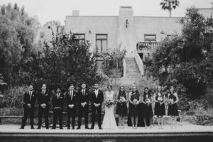 A garden wedding at Mermaid Mountain Inn, wedding party photo