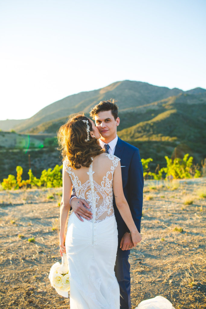 An intimate wedding at Triunfo Creek Vineyards, bride and groom portraits