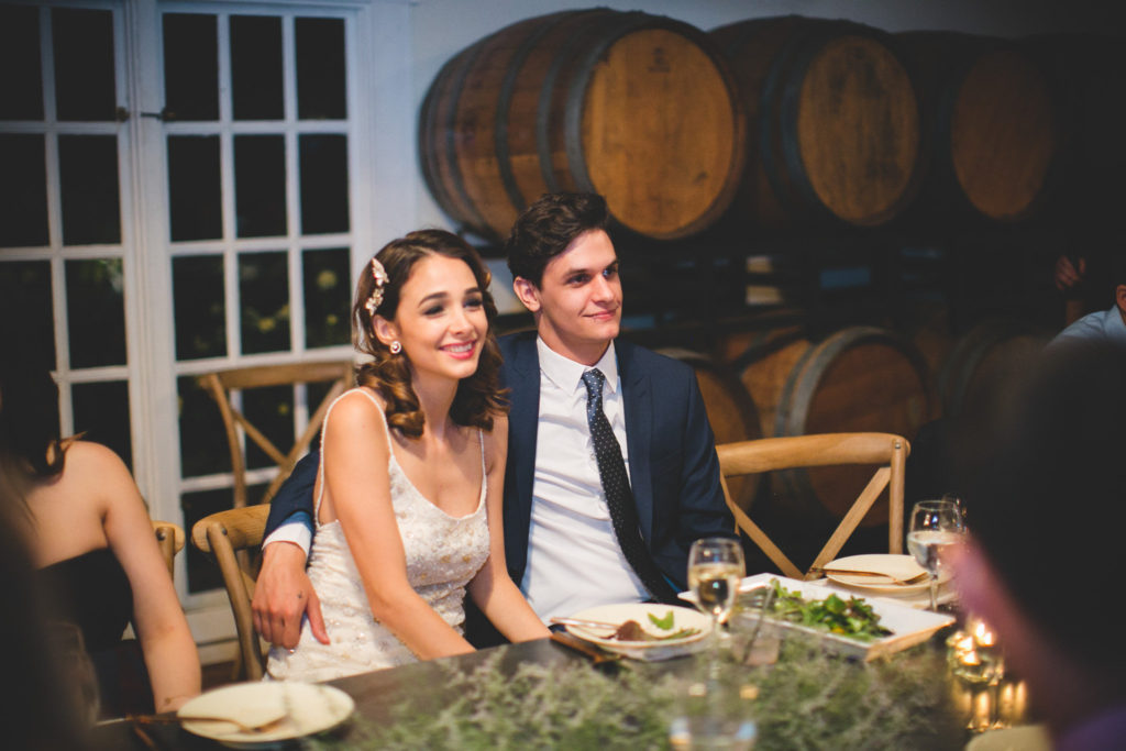 An intimate wedding at Triunfo Creek Vineyards, wedding reception