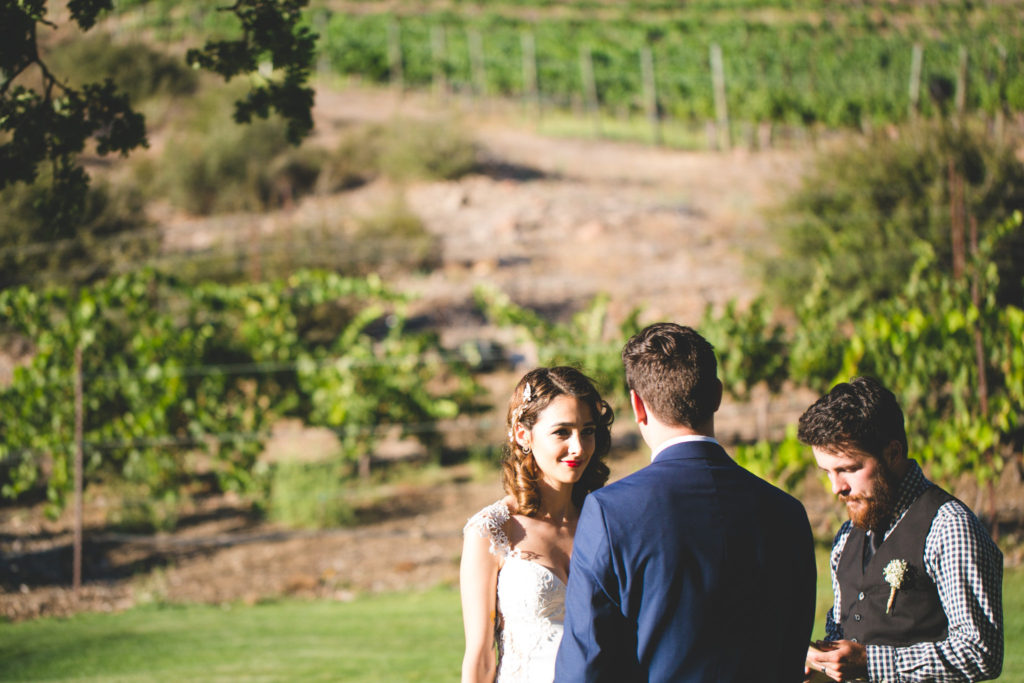 An intimate wedding at Triunfo Creek Vineyards, wedding ceremony
