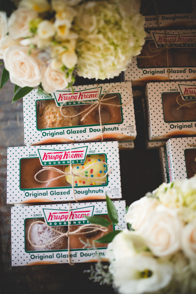 An intimate wedding at Triunfo Creek Vineyards, donut guest favors