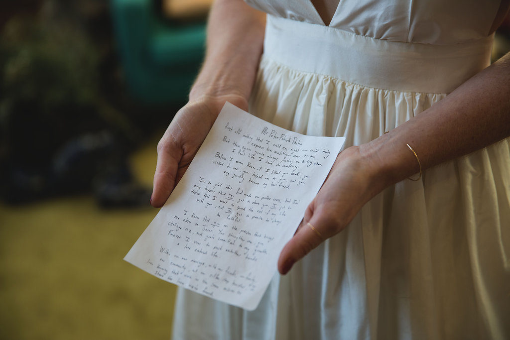 Unique wedding at Elysian LA, handwritten marriage vows