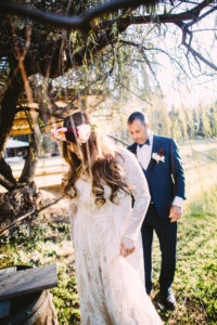 Fall Wedding at Calamigos Ranch, bride and groom portraits