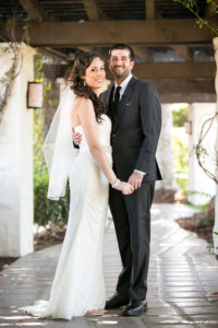 Classic and vintage wedding at Calamigos Ranch, bride and groom portrait
