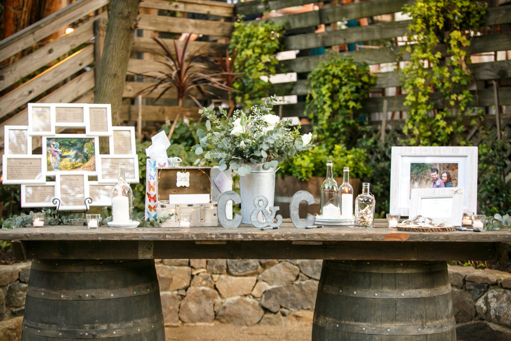 Classic and vintage wedding at Calamigos Ranch, wedding welcome table