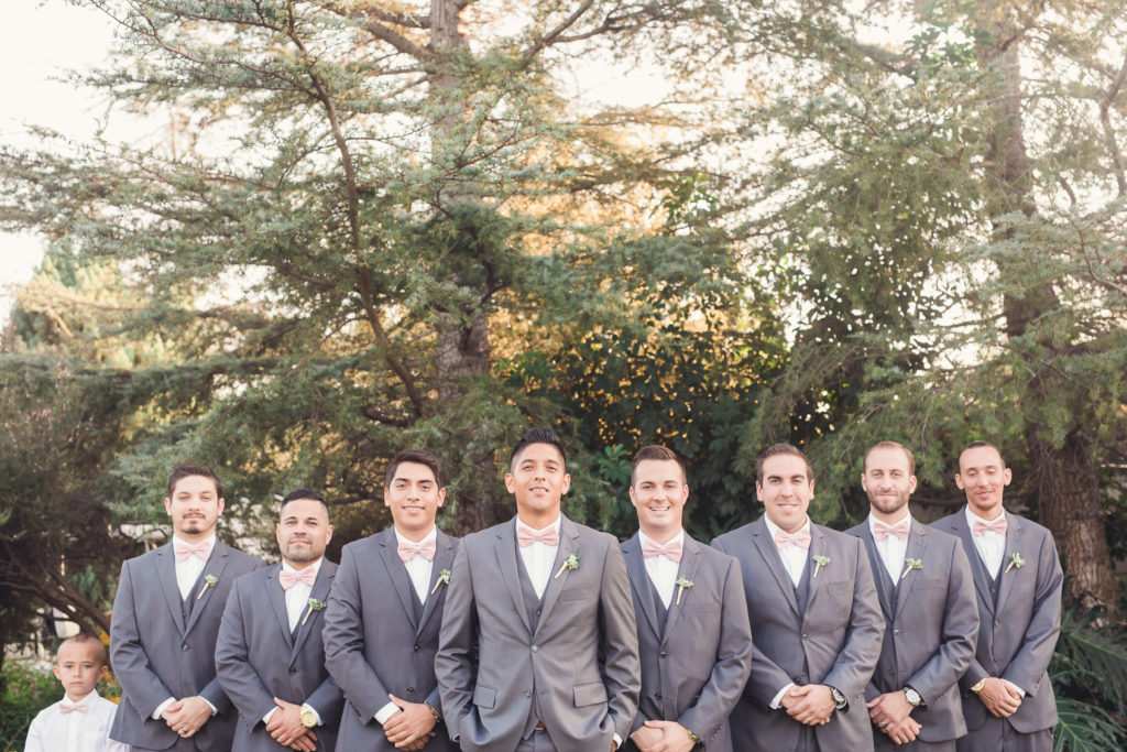 groomsmen in grey suits