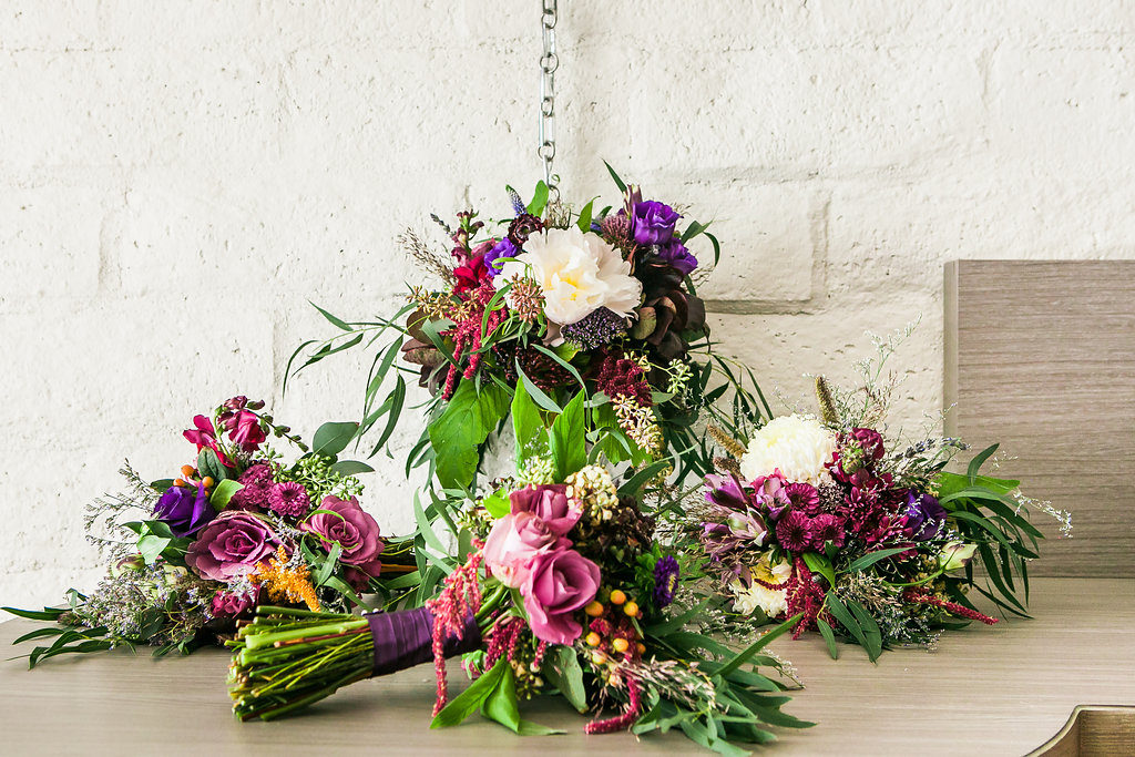 Modern and Chic wedding at Garland Hotel, eclectic bridal bouquet