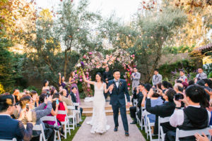 Modern and Chic wedding ceremony at Garland Hotel, recessional