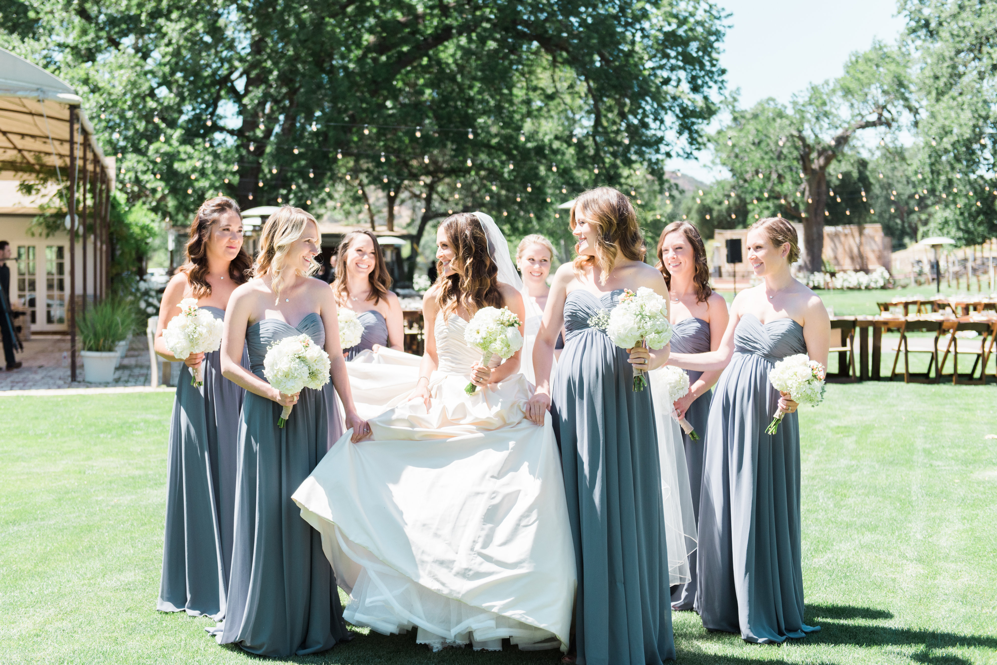 Trifuno Creek Vineyards wedding, blue bridesmaid dresses