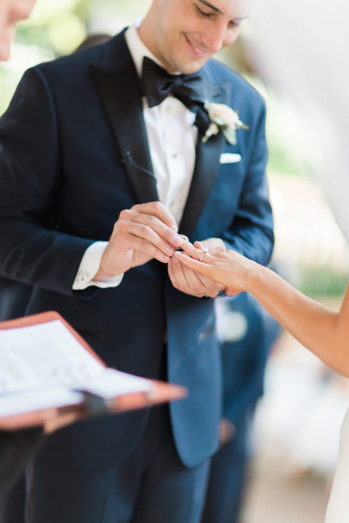 Rancho Las Lomas wedding ceremony, exchanging of rings