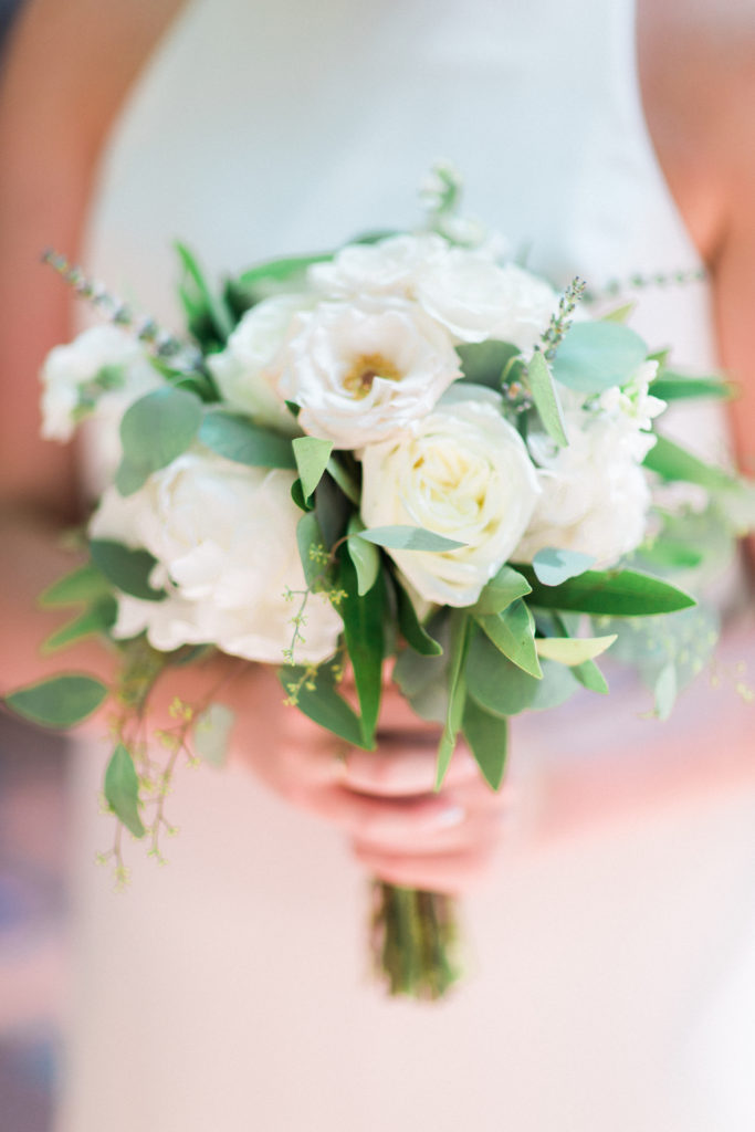 Rancho Las Lomas wedding, white rose wedding bouquet