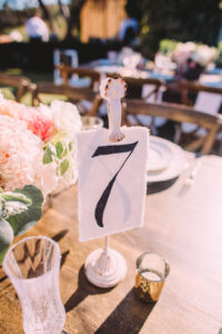 Saddlerock Ranch wedding table numbers