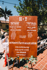 wooden wedding seating chart