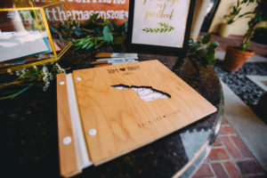 wooden guest book