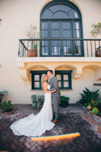 bride and groom portrait shot for Catalina Island brunch wedding