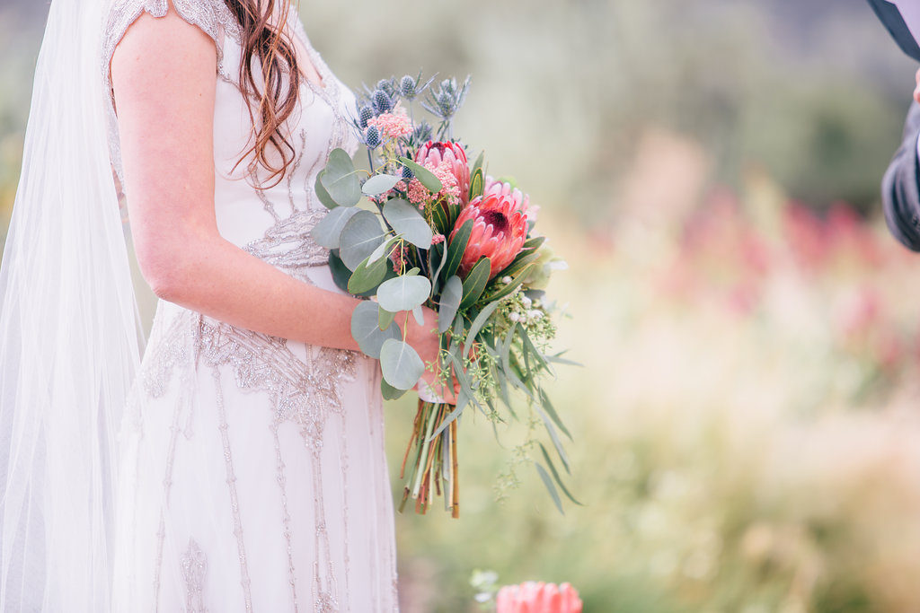 king protea bridal bouquet