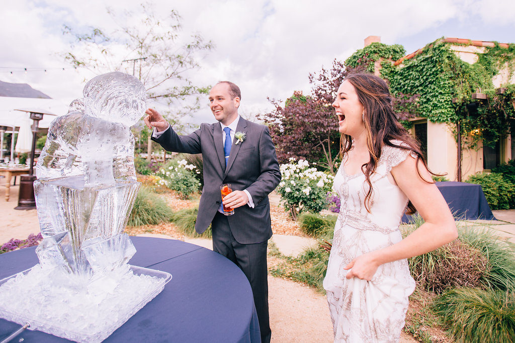 ice sculpture at wedding