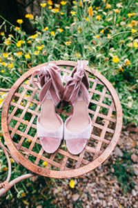 pink velvet bridal shoes