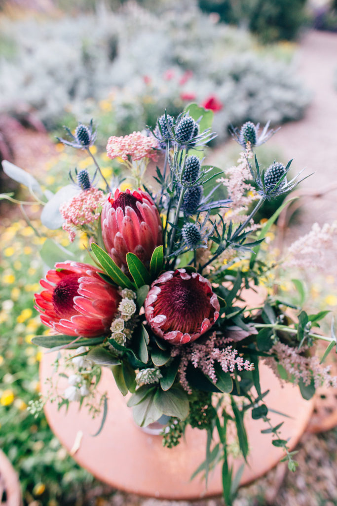 bridal bouquet with king protea