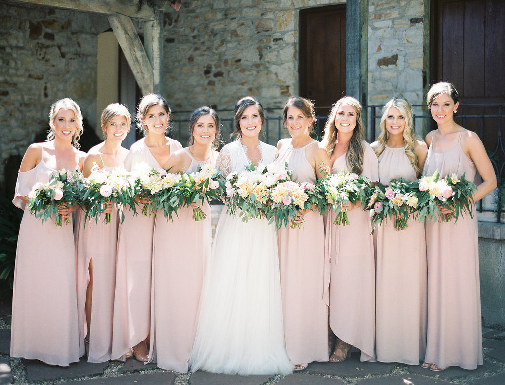Holman Ranch Wedding Northern California Wedding Blush Pink Bridesmaids dresses