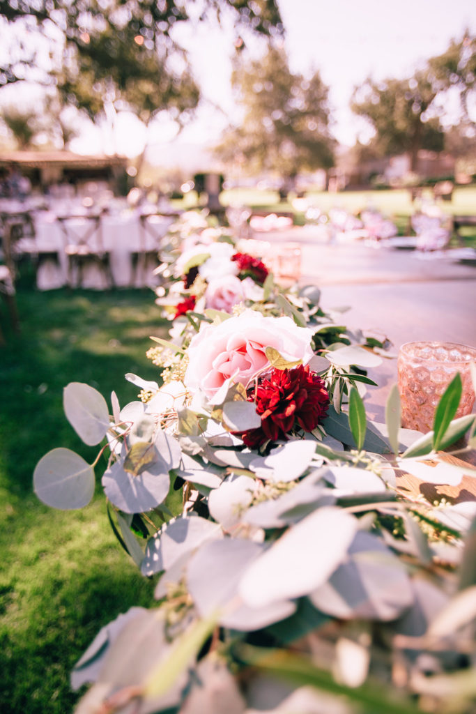 Wedding Florals Centerpieces White Pink Dark Red Marsala