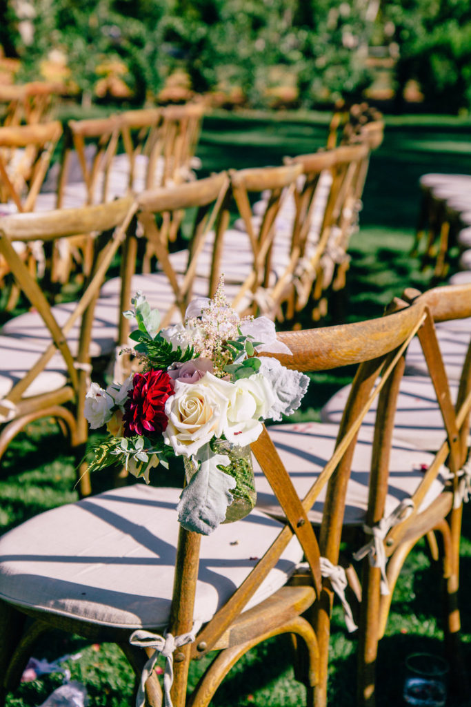 Triunfo Creek Vineyards Wedding Malibu Ceremony Chair Flowers
