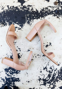 Stuart Weitzman Blush block heel wedding shoes