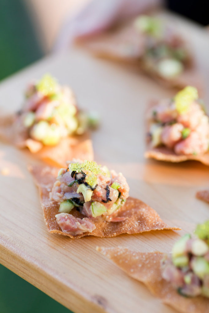 Ahi Poke appetizer with LA Roots Catering