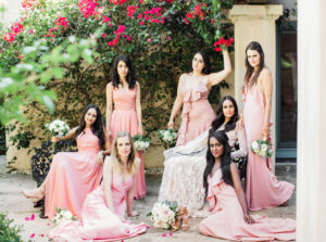 Pink Satin Bridesmaids Dresses