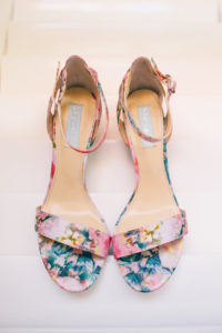 Betsy Johnson floral print wedding shoes