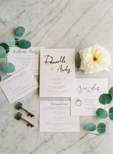 Black and white wedding invites