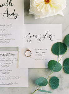 Black and white wedding invites