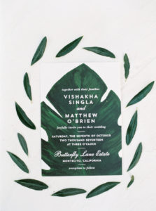 Minted wedding stationery, green and white wedding invitation suite, palm leaf invitation