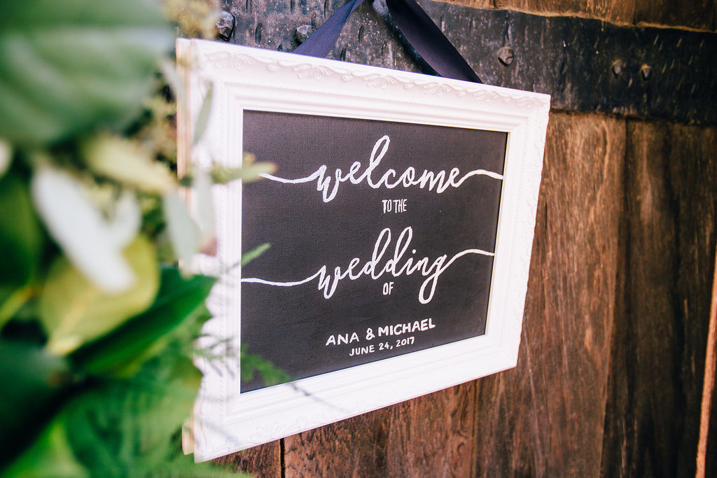 Wedding welcome sign, chalk calligraphy sign