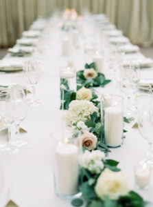 white and blush flowers, garland centerpiece, Butterfly Lane Estate wedding