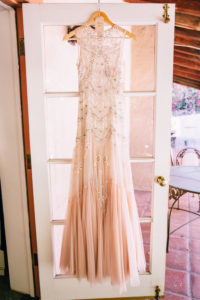 blush art deco wedding dress