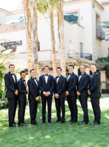 groom and groomsmen tuxedo, navy tux, black bowtie, Butterfly Lane Estate