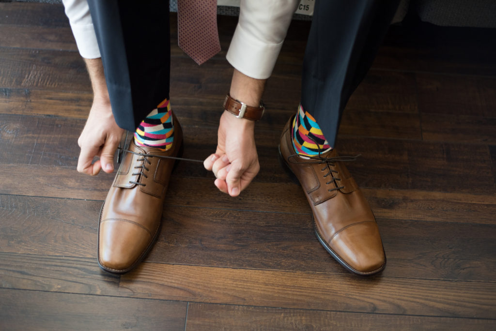 multicolored groomsmen socks