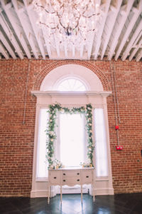 Estate on Second ceremony, garland arch, window wedding garland