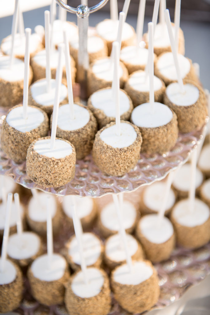 Triunfo Creek Vineyards wedding reception, s'mores on a stick dessert