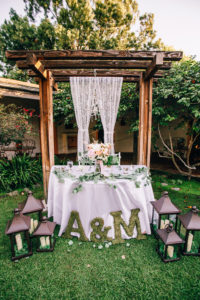 Rancho Buena Vista Adobe wedding reception sweetheart table