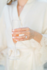 bridal party toast in robes