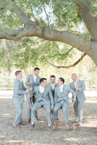 Triunfo Creek Vineyard, Grey groomsmen suits