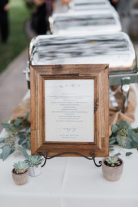 Triunfo creek vineyard wedding reception, wood frame