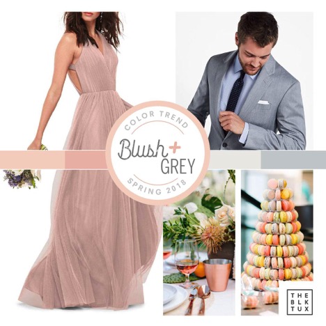 blush and grey color palate, spring wedding color trends