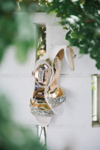 Wedding at the Ace Hotel in Palm Springs, strappy bridal shoes